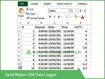 Excel Report USB Data Logger Vacker Maldives